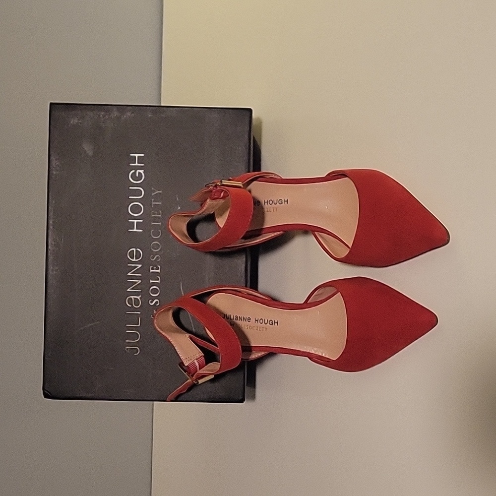 Red Suede Ankle Strap shoes